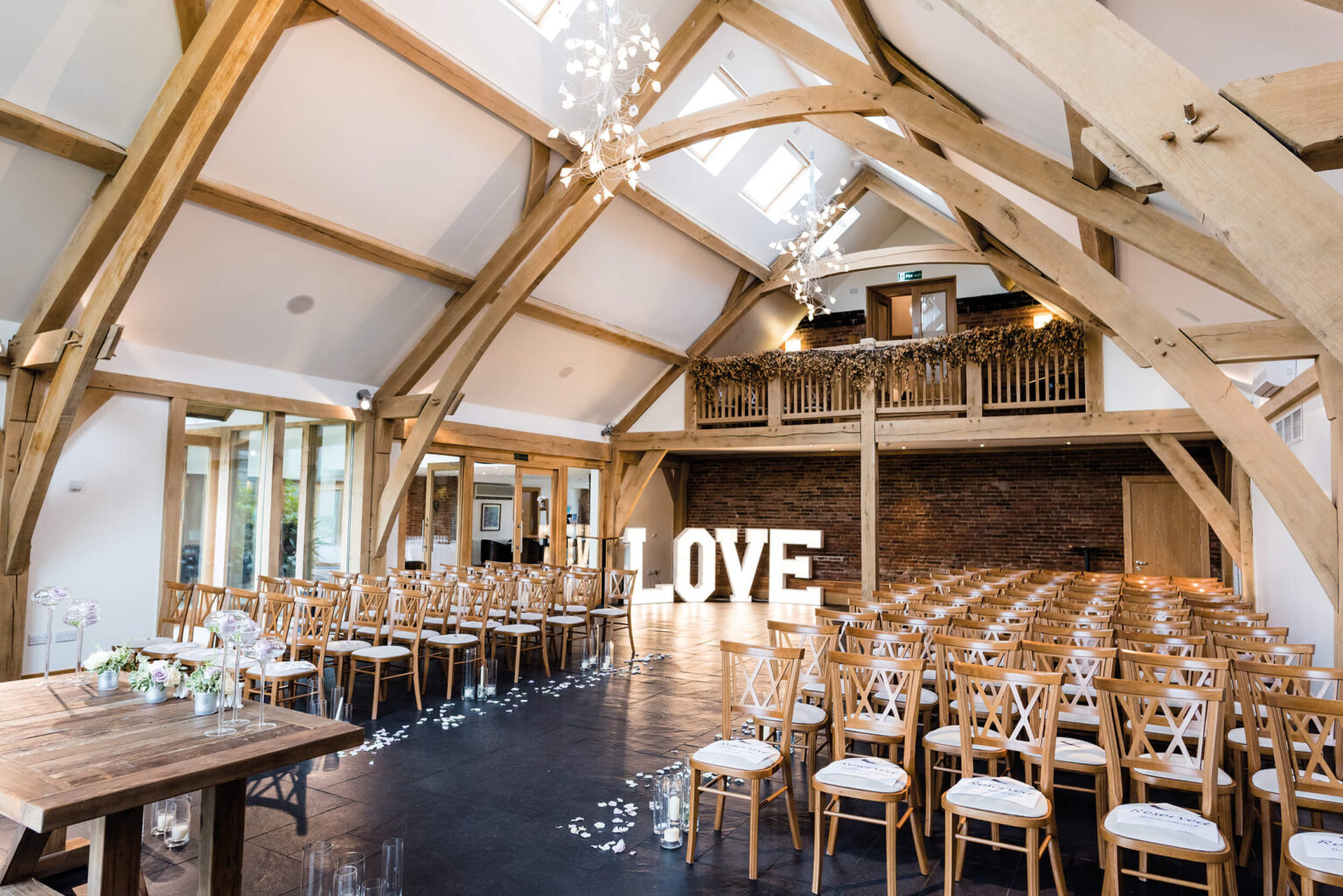 Mythe Barn Ceremonies The Oak Barn Balcony