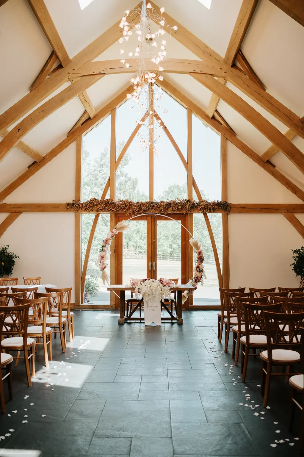 Mythe Barn wedding ceremony