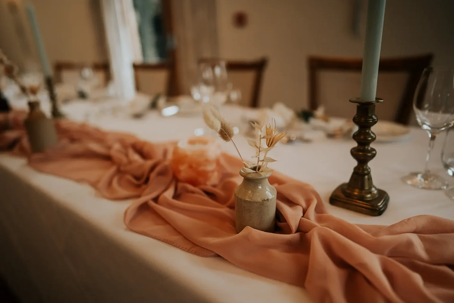 Mythe Barn wedding reception table