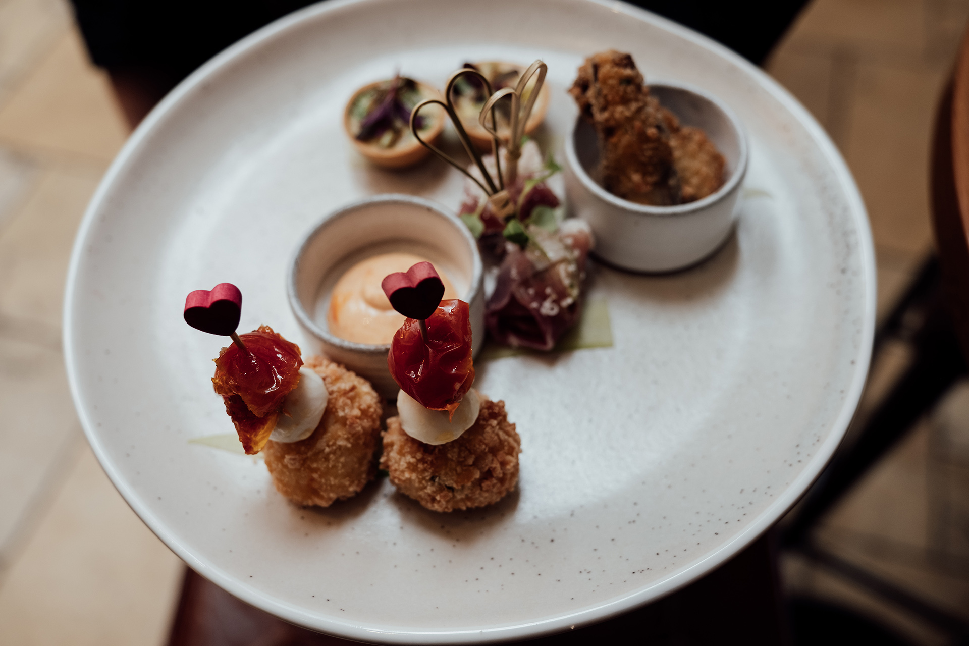 Mythe Barn winter food canapes