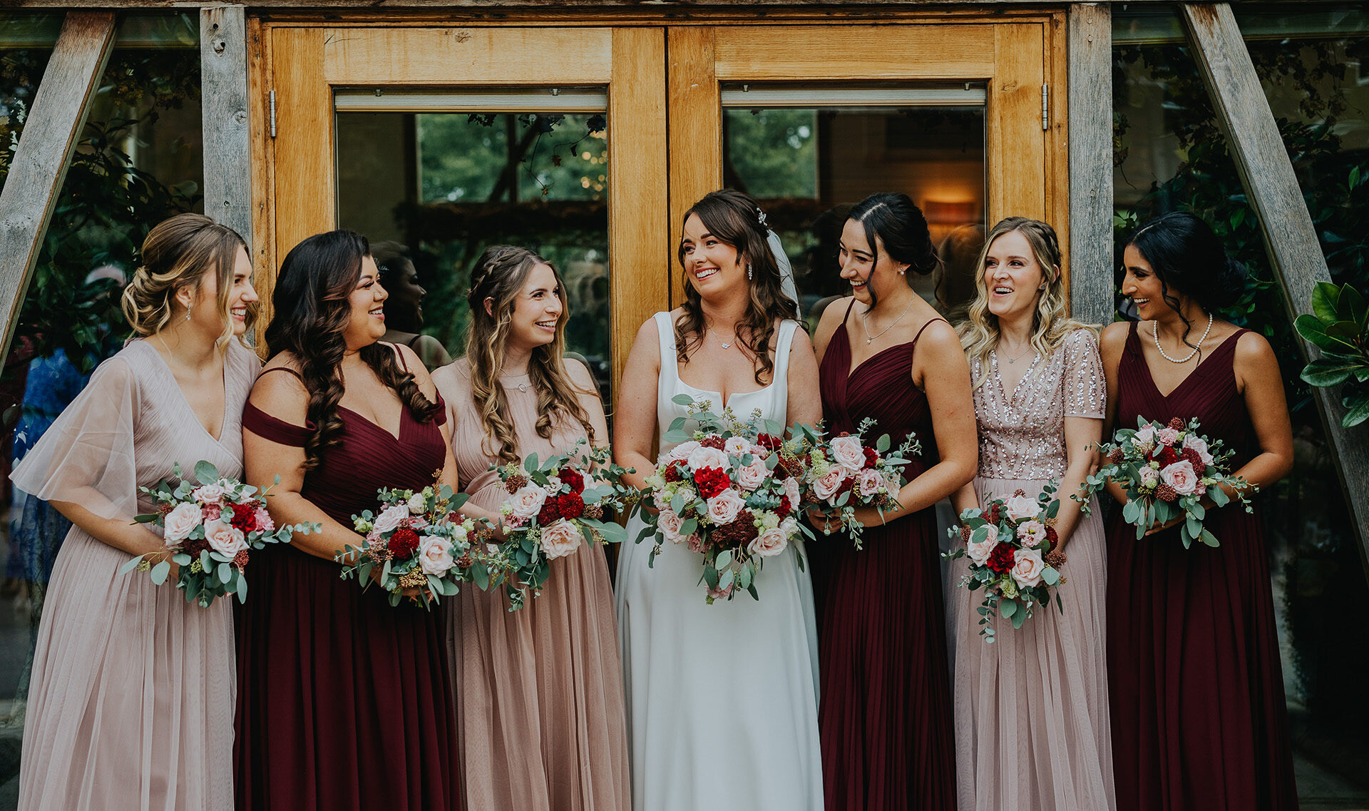 Mythe Barn winter wedding dresses